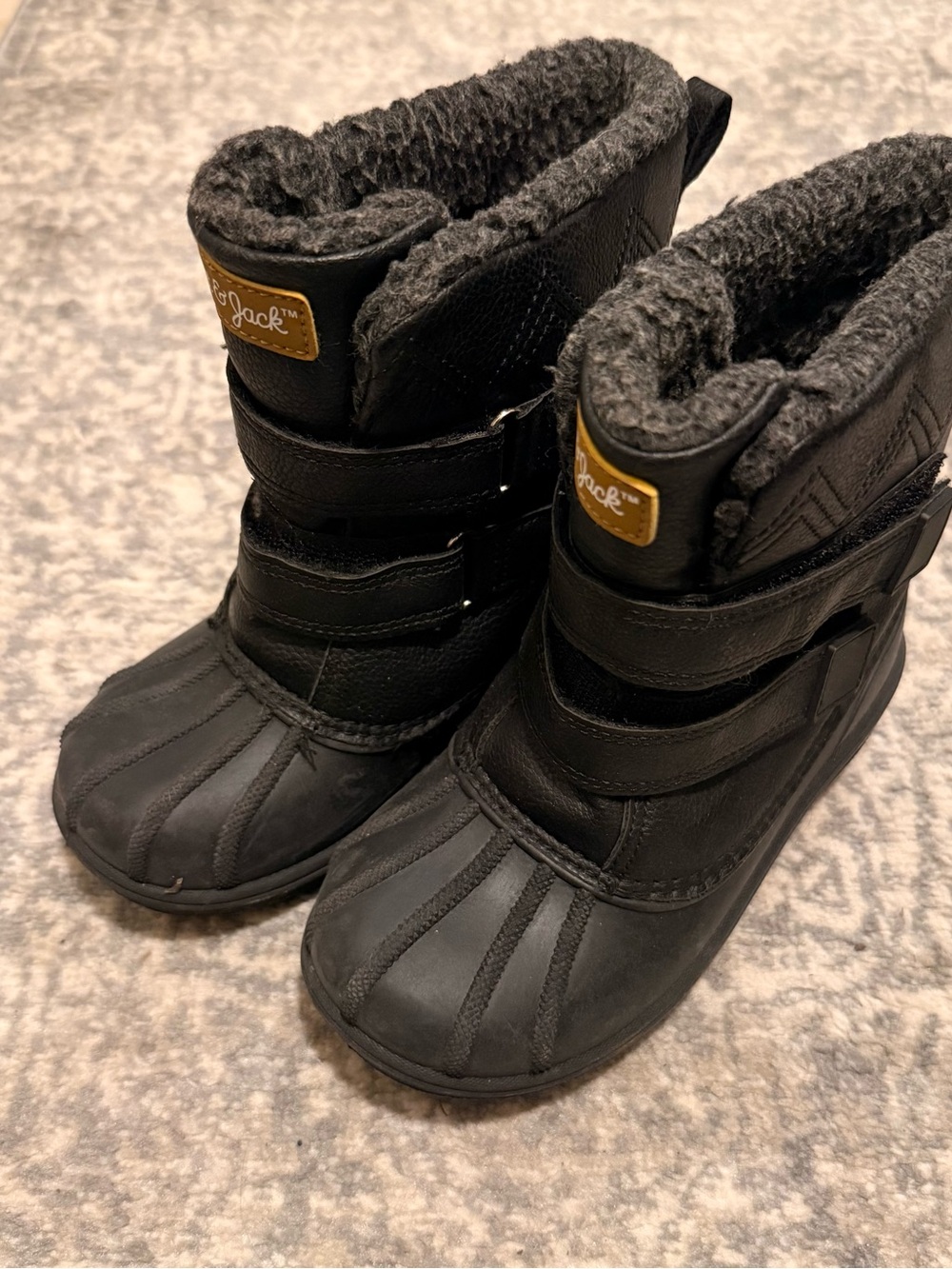 Kids Black Winter Snow Boots with Fleece Lining by Cat and Jack